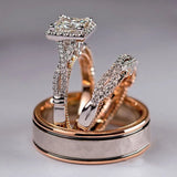 Sparkling Zircon Wedding Wine Ring Set
