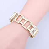 Unisex Punk Style Geometric Gold Bangle Cuff Bracelet