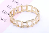 Unisex Punk Style Geometric Gold Bangle Cuff Bracelet