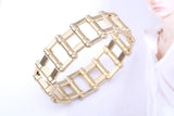 Unisex Punk Style Geometric Gold Bangle Cuff Bracelet