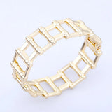 Unisex Punk Style Geometric Gold Bangle Cuff Bracelet