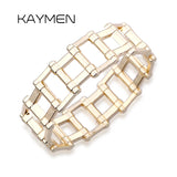 Unisex Punk Style Geometric Gold Bangle Cuff Bracelet
