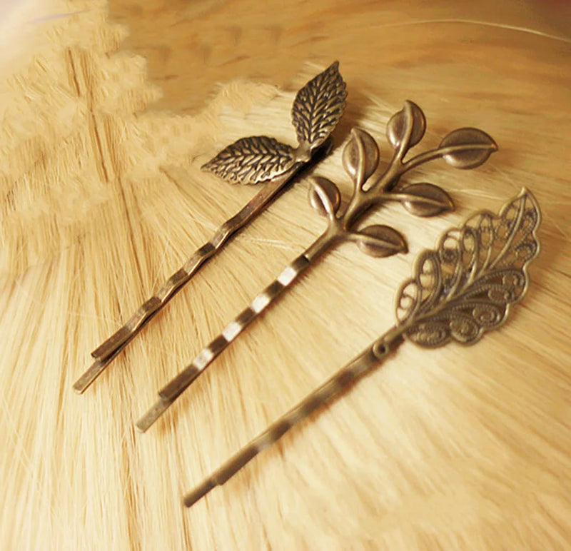 Vintage Leaf Hair Clip Headband Butterfly Versatile Edge Clip Headgear