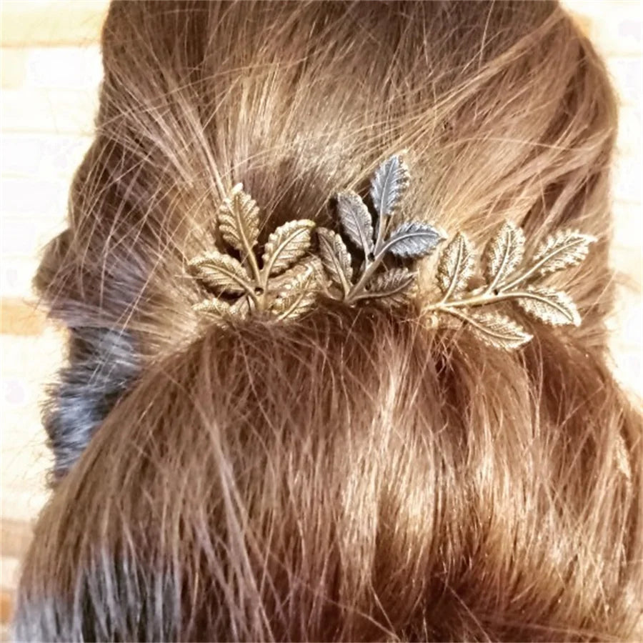 Vintage Leaf Hair Clip Headband Butterfly Versatile Edge Clip Headgear
