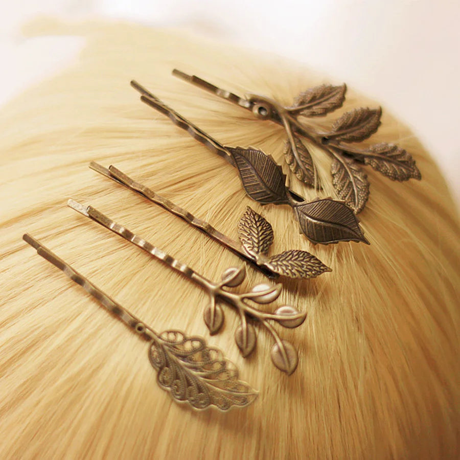 Vintage Leaf Hair Clip Headband Butterfly Versatile Edge Clip Headgear