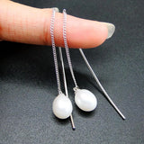 925 Silver Pearl Earrings w/ White Freshwater Pearls 7-8mm