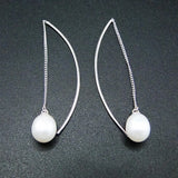 925 Silver Pearl Earrings w/ White Freshwater Pearls 7-8mm