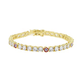 Crystal Tennis Bracelet Eye Bead CZ Bangles