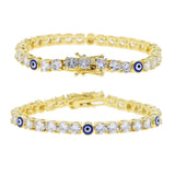 Crystal Tennis Bracelet Eye Bead CZ Bangles