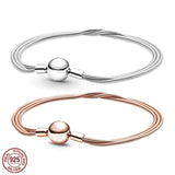 925 Sterling Silver Snake Bone Chain Bracelet for Women's DIY Making