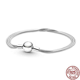 925 Sterling Silver Snake Bone Chain Bracelet for Women's DIY Making