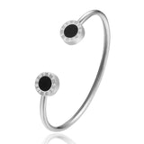 Women's Roman Numerals Enamel Stainless Steel Bracelet