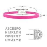 Sexy Rose Red Suede Leather Choker Rhinestone Letters BDSM Jewelry