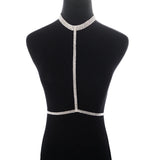 Sexy Silver Crystal Choker Body Chain for Women
