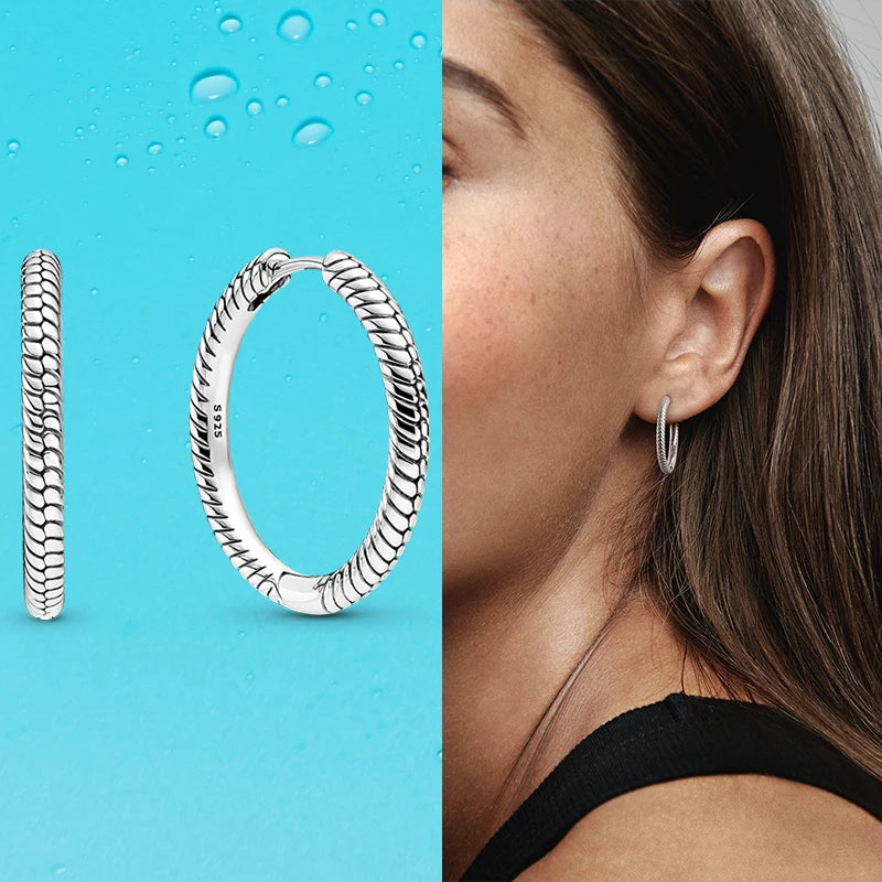 Heart Hoop Earrings for Women, 925 Silver