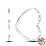 Heart Hoop Earrings for Women, 925 Silver