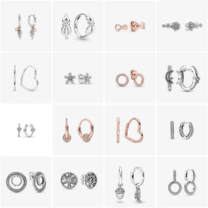 Heart Hoop Earrings for Women, 925 Silver