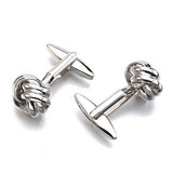 Silver Metal Knot Cufflinks Christmas Gift for Men