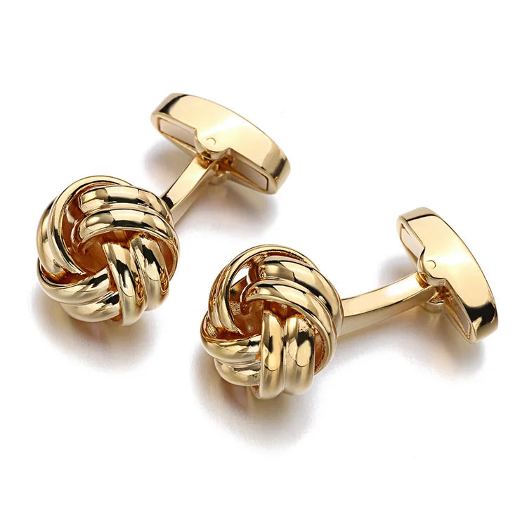Silver Metal Knot Cufflinks Christmas Gift for Men