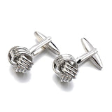 Silver Metal Knot Cufflinks Christmas Gift for Men