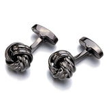 Silver Metal Knot Cufflinks Christmas Gift for Men