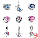 SilverSpring Flowers Butterfly Bracelet Charms Beads For Women