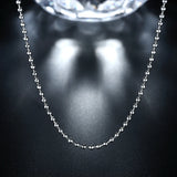 925 Sterling Silver Bead Chain Necklace for Women