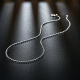 925 Sterling Silver Bead Chain Necklace for Women