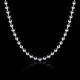 925 Sterling Silver Bead Chain Necklace for Women