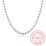 925 Sterling Silver Bead Chain Necklace for Women