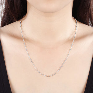 925 Sterling Silver Bead Chain Necklace for Women