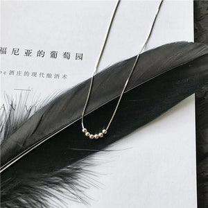 925 Silver Beads Necklace Hot Generous Clavicle Chain