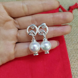 Spanish S925 Silver Pearl Earrings Lightweight Jewelry