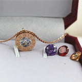 Stainless Steel Crystal Stone Roman Necklace Women Jewelry K0036-2