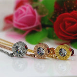Stainless Steel Crystal Stone Roman Necklace Women Jewelry K0036-2