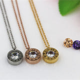 Stainless Steel Crystal Stone Roman Necklace Women Jewelry K0036-2