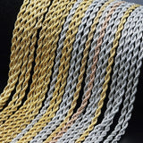 Stainless Steel Rope Chain Choker Necklace for Men Women
