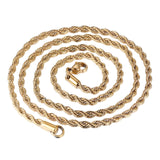 Stainless Steel Rope Chain Choker Necklace for Men Women