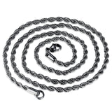 Stainless Steel Rope Chain Choker Necklace for Men Women