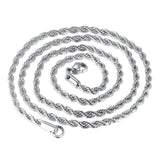 Stainless Steel Rope Chain Choker Necklace for Men Women