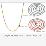 Stainless Steel Rope Chain Choker Necklace for Men Women