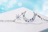 Hot Star Moon Style Women Bracelet 925 Sterling Silver Bangle