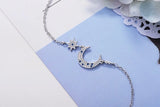 Hot Star Moon Style Women Bracelet 925 Sterling Silver Bangle
