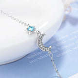 Hot Star Moon Style 925 Silver Bracelet Women Bangle Accessory