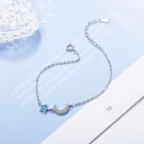 Hot Star Moon Style 925 Silver Bracelet Women Bangle Accessory