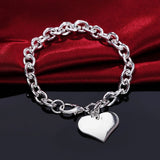 Romantic Heart 925 Sterling Silver Bracelet for Women