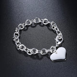 Romantic Heart 925 Sterling Silver Bracelet for Women