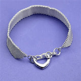 Hot Silver Net Chain Bracelets Earrings Set for Women
