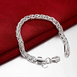 Hot Street Twisting Circle 925 Sterling Silver Bracelet Wedding Party Jewelry