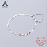 925 Sterling Silver Sweet Rose Double Chain Bracelet Jewelry Gift